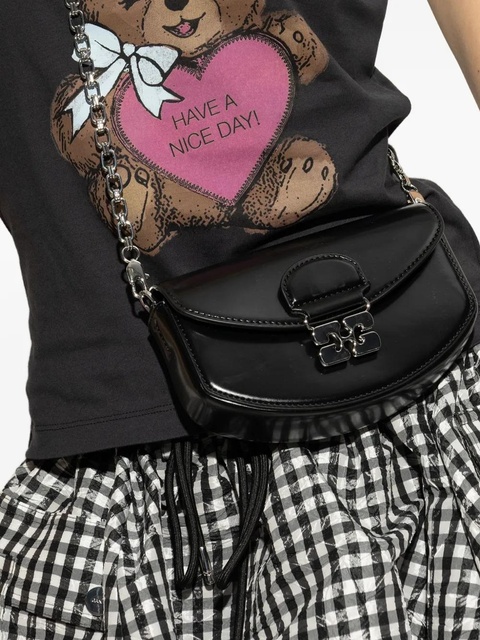 GANNI chain-strap half-moon mini bag - Black - zdjęcie produktu nr 2