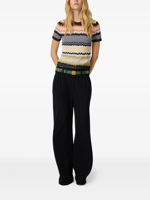 Missoni chevron-pattern short-sleeved knit top - Black - zdjęcie produktu nr 2