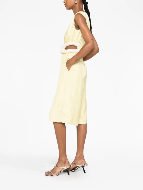 Jil Sander cut-out belted satin jumpsuit - Yellow - zdjęcie produktu nr 2