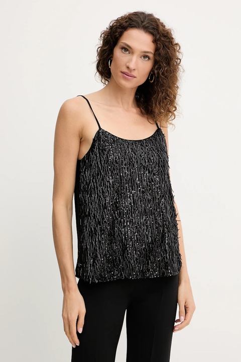 Twinset top damska kolor czarny z aplikacją 252TP2371 - zdjęcie produktu nr 1