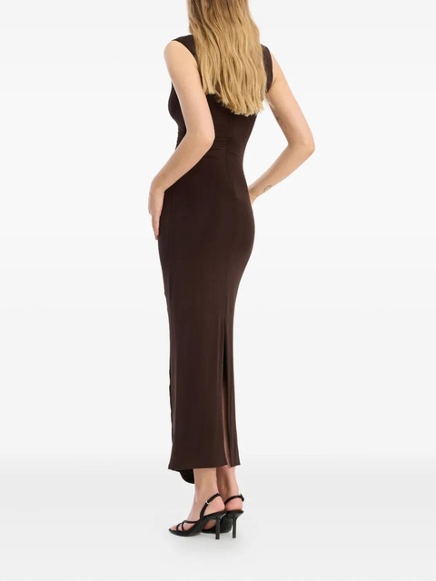ROTATE BIRGER CHRISTENSEN ruched midi dress - Brown - zdjęcie produktu nr 2