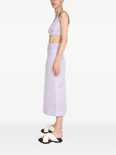 Jil Sander square-neck paisley-pattern top - Purple - zdjęcie produktu nr 1