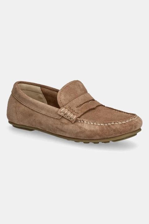 Gant mokasyny zamszowe Seabaya damskie kolor brązowy na płaskim obcasie 30573932.G146 - zdjęcie produktu nr 1