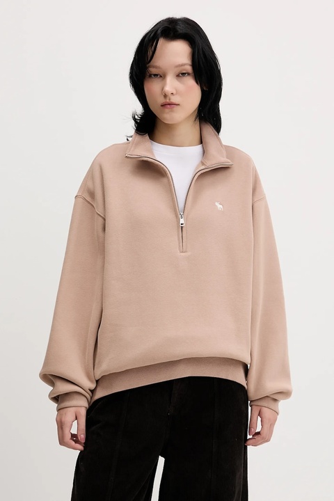 Abercrombie & Fitch bluza damska kolor beżowy gładka KI152-5418-420 - zdjęcie produktu nr 1
