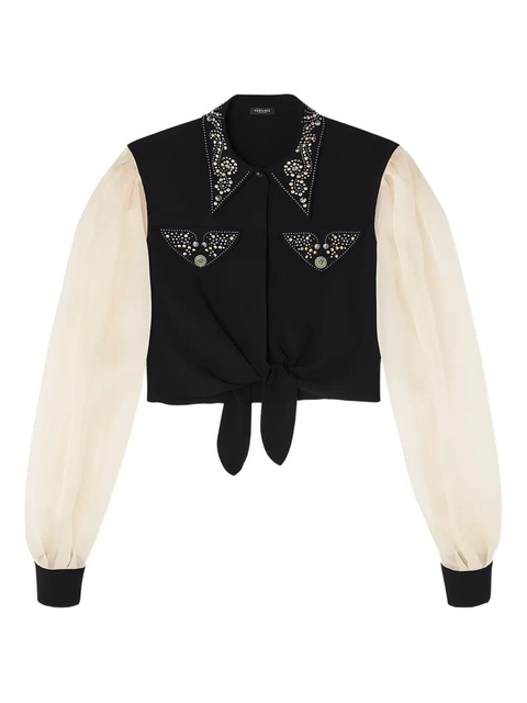 Versace embellished-details puff-sleeve blouse - Black - zdjęcie produktu nr 1