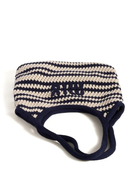 Miu Miu Ivy striped crochet tote bag - Blue - zdjęcie produktu nr 2