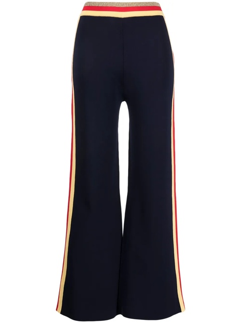 Rabanne stripe-detail flared track pants - Blue - zdjęcie produktu nr 1