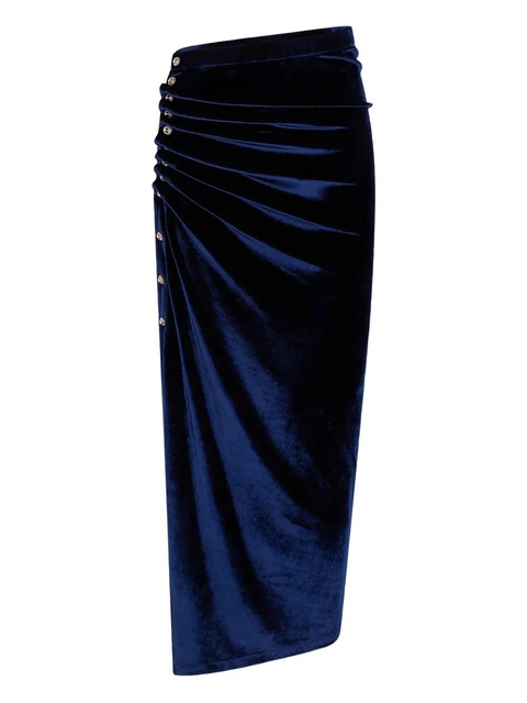 Rabanne ruched velvet midi skirt - P432 BLUE - zdjęcie produktu nr 1