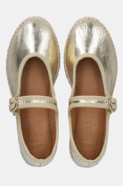 Answear Lab espadryle skórzane kolor złoty - zdjęcie produktu nr 2