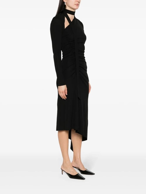 Victoria Beckham cut-out ruched midi dress - Black - zdjęcie produktu nr 2
