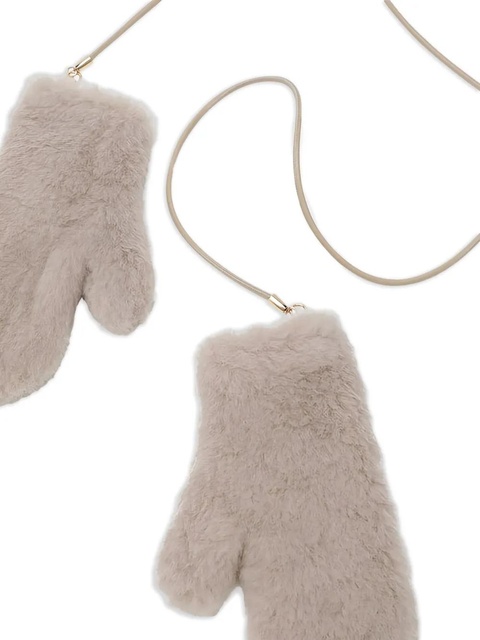 Max Mara textured-finish mittens - Neutrals - zdjęcie produktu nr 1