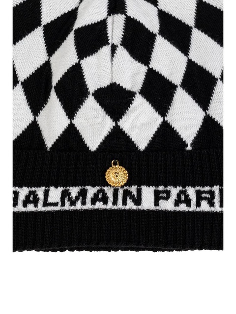 Balmain checked wool beanie - Black - zdjęcie produktu nr 2