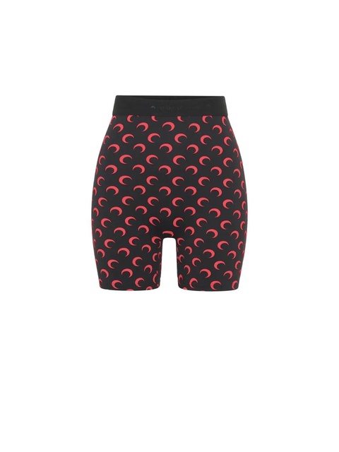 Marine Serre crescent moon-print biker shorts - Black - zdjęcie produktu nr 2