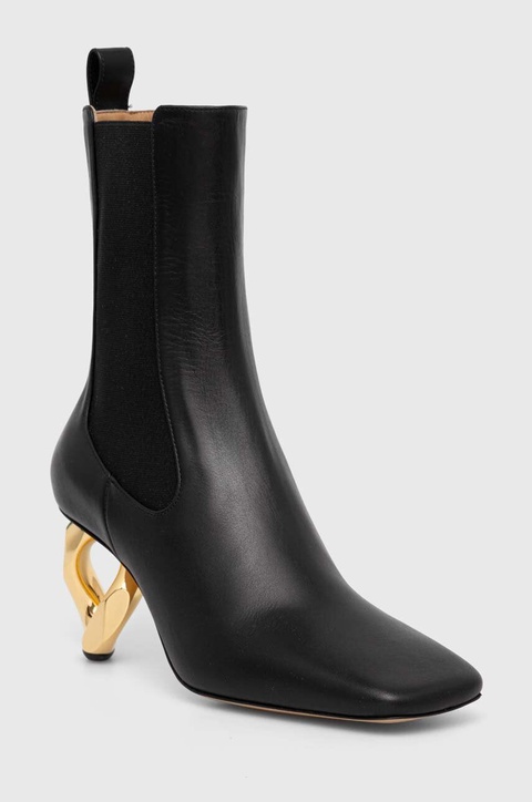 JW Anderson sztyblety skórzane Chain Heel damskie kolor czarny na słupku ANW43021A - zdjęcie produktu nr 1