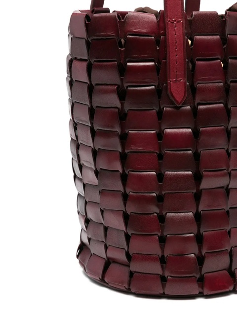DRAGON DIFFUSION leather-woven bucket bag - Red - zdjęcie produktu nr 2
