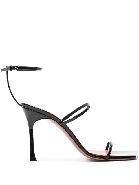 Amina Muaddi Maya 95mm leather sandals - Black - zdjęcie produktu nr 1