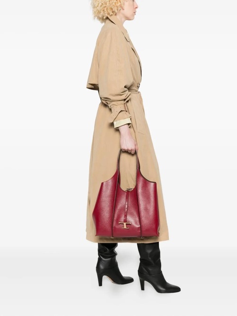 Tod's T-logo leather shoulder bag - Red - zdjęcie produktu nr 1