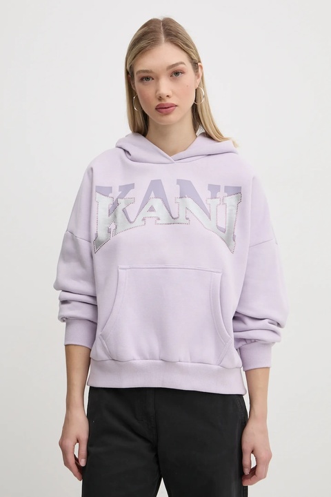 Karl Kani bluza damska kolor fioletowy z kapturem z nadrukiem 61210049 - zdjęcie produktu nr 2