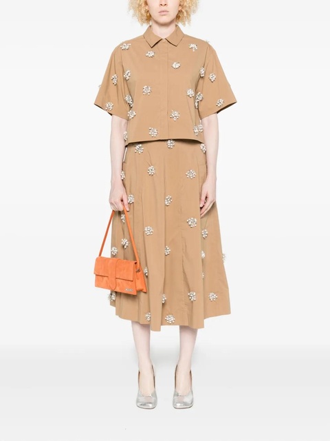 Simkhai crystal-embellished midi skirt - Brown - zdjęcie produktu nr 2