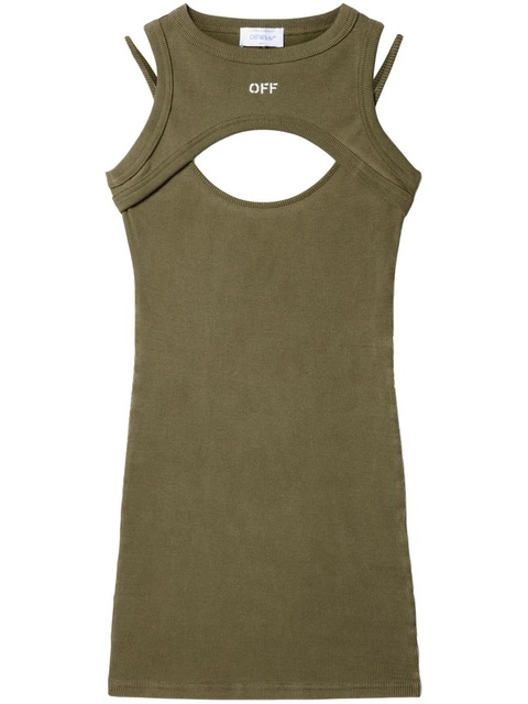 Off-White ribbed cut-out dress - Green - zdjęcie produktu nr 1