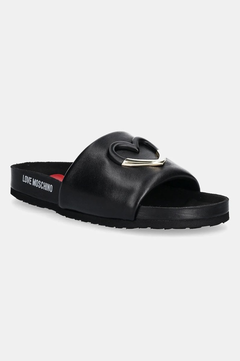 Love Moschino klapki skórzane damskie kolor czarny JA28283G1MIE0000 - zdjęcie produktu nr 1