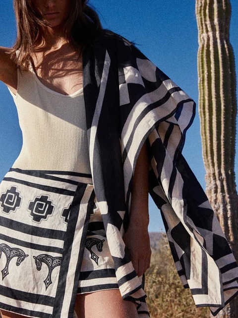 Johanna Ortiz Polo Rhombs pareo skirt - Black - zdjęcie produktu nr 2