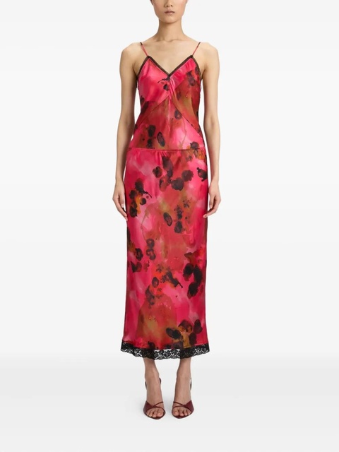 Victoria Beckham Lace Trim Slip midi skirt - Pink - zdjęcie produktu nr 2