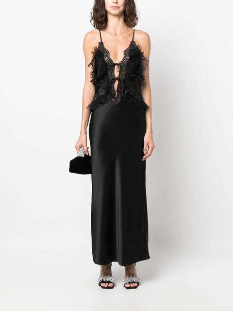 Alexander Wang lace-detailing silk satin dress - Black - zdjęcie produktu nr 2