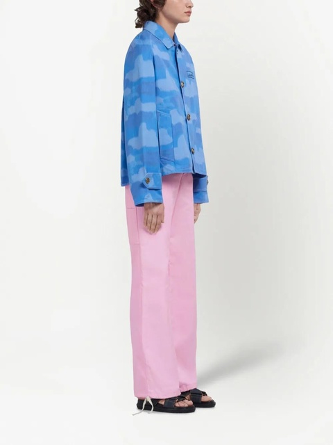 Marni embroidered-logo straight-leg trousers - White - zdjęcie produktu nr 2