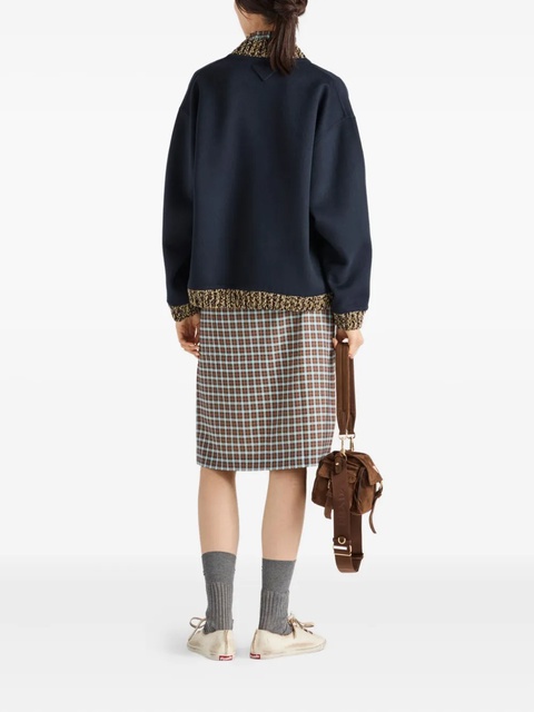 Prada knit-trimmed wool bomber jacket - Blue - zdjęcie produktu nr 2