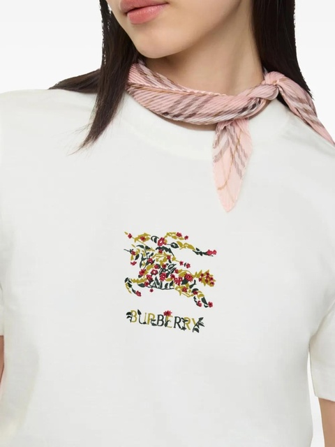 Burberry floral-embroidered T-shirt - White - zdjęcie produktu nr 2