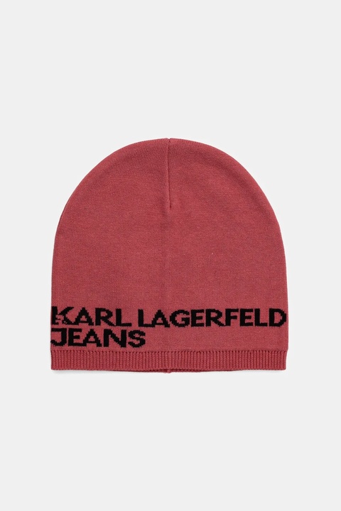 Karl Lagerfeld Jeans czapka bawełniana kolor pomarańczowy A3W33109 - zdjęcie produktu nr 1