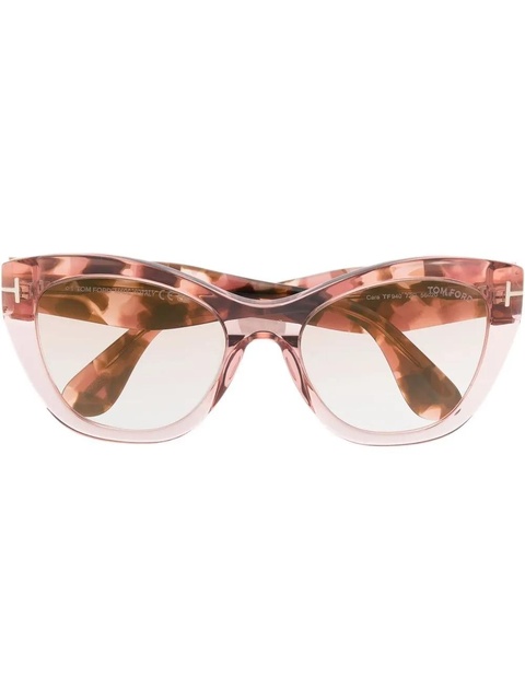 TOM FORD Eyewear tortoiseshell-effect cat-eye sunglasses - Pink - zdjęcie produktu nr 1
