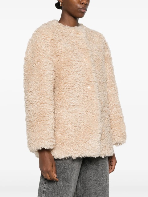 Maje faux-shearling jacket - Neutrals - zdjęcie produktu nr 2