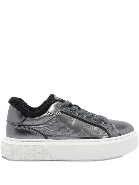 PINKO metallic fur-lined sneakers - Grey - zdjęcie produktu nr 1