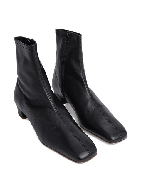 BY FAR square-toe leather boots - Black - zdjęcie produktu nr 2
