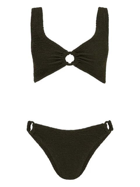 Hunza G ring-detail plunge-neck bikini - Green - zdjęcie produktu nr 2