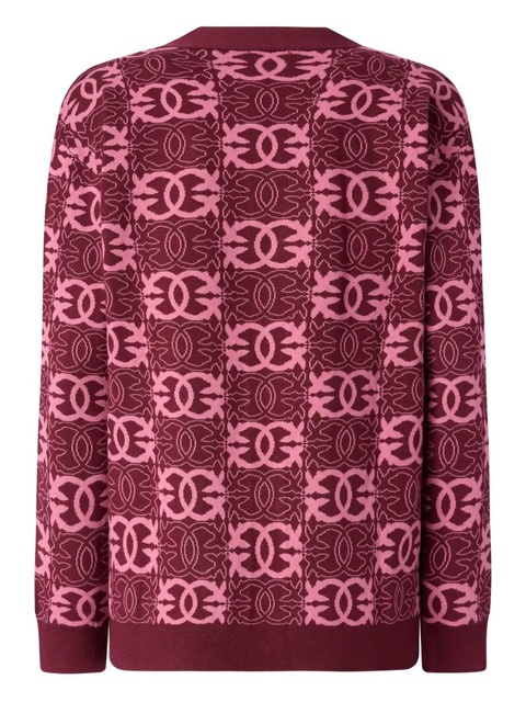 PINKO Love Birds-intarsia cardigan - Red - zdjęcie produktu nr 1