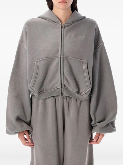 Alexander Wang zip-up crop hoodie - Grey - zdjęcie produktu nr 1