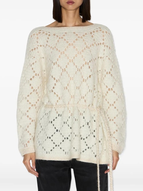 ISABEL MARANT Merida diamond-pattern pullover - Neutrals - zdjęcie produktu nr 1