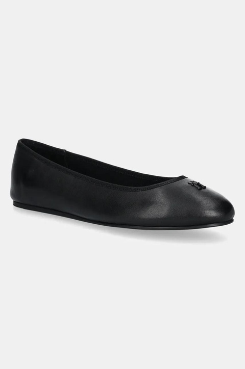 Tommy Hilfiger baleriny skórzane TH HARDWARE LEATHER BALLERINA kolor czarny FW0FW08654 - zdjęcie produktu nr 1