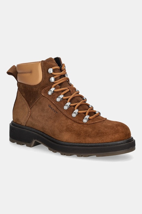 Gant workery skórzane Wootlynne damskie kolor brązowy na płaskim obcasie 31543079 - zdjęcie produktu nr 1