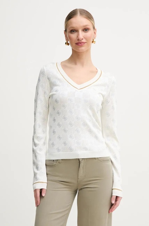 Guess sweter ROSIE damski kolor beżowy lekki W5GR07 Z3D60 - zdjęcie produktu nr 1
