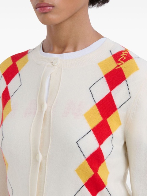 Marni diamond-pattern cardigan - White - zdjęcie produktu nr 2