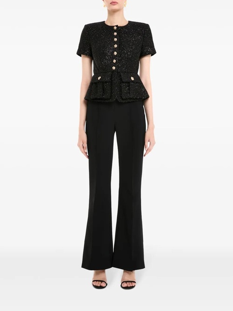 Self-Portrait tinsel bouclé jumpsuit - Black - zdjęcie produktu nr 2