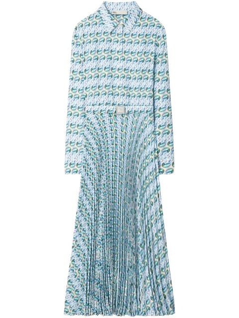 Tory Burch graphic-print twill dress - Blue - zdjęcie produktu nr 1