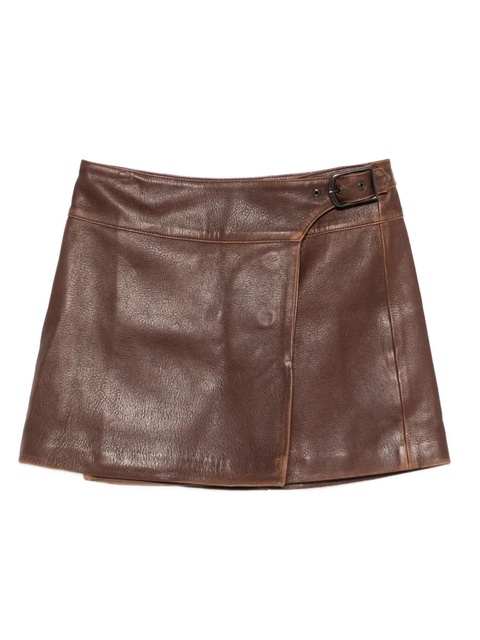 Simkhai buckled faux-leather mini skirt - Brown - zdjęcie produktu nr 1