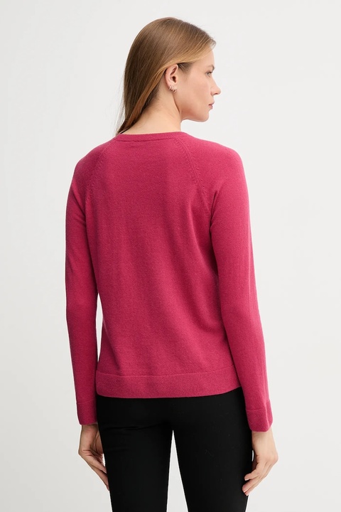 United Colors of Benetton sweter z domieszką wełny damski kolor różowy 1035D1P17 - zdjęcie produktu nr 2