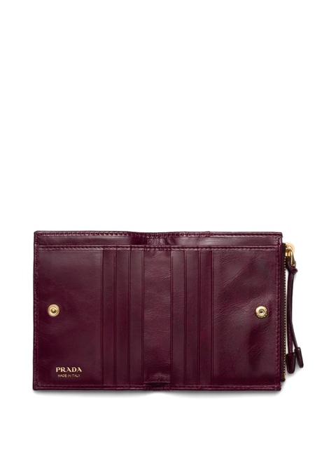 Prada small zip-pocket leather card holder - Red - zdjęcie produktu nr 2