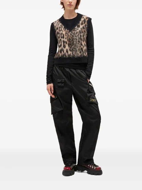 GANNI V-neck leopard-print vest - Neutrals - zdjęcie produktu nr 1